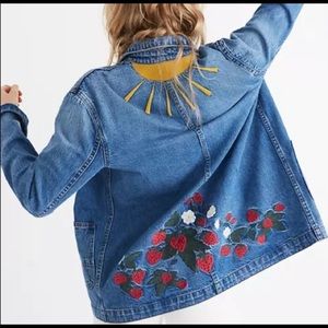 ISO Madewell Strawberry Embroidered Workwear Jacket